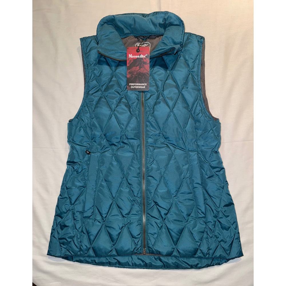 Moosejaw Quilted Performance‎ Outerwear Vest Teal Blue Women's Size Small